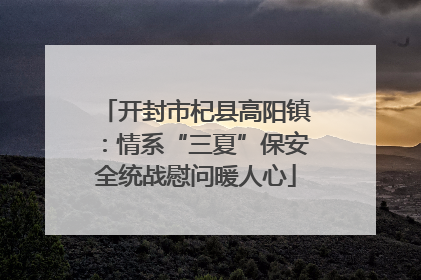 开封市杞县高阳镇：情系“三夏”保安全统战慰问暖人心