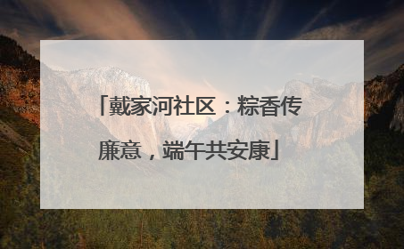 戴家河社区：粽香传廉意，端午共安康