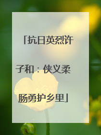 抗日英烈许子和：侠义柔肠勇护乡里
