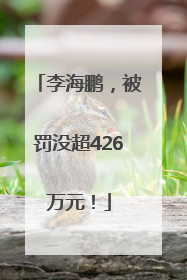 李海鹏，被罚没超426万元！