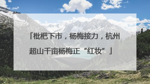 枇杷下市，杨梅接力，杭州超山千亩杨梅正“红妆”