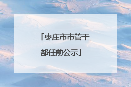 枣庄市市管干部任前公示