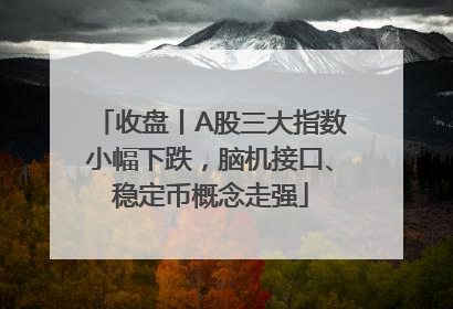 收盘丨A股三大指数小幅下跌，脑机接口、稳定币概念走强