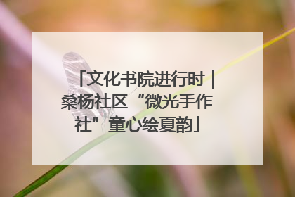 文化书院进行时｜桑杨社区“微光手作社”童心绘夏韵