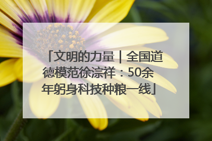 文明的力量｜全国道德模范徐淙祥：50余年躬身科技种粮一线