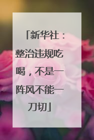 新华社：整治违规吃喝，不是一阵风不能一刀切