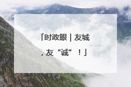 时政眼｜友城，友“诚”！