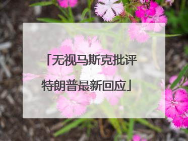 无视马斯克批评 特朗普最新回应