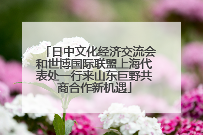 日中文化经济交流会和世博国际联盟上海代表处一行来山东巨野共商合作新机遇