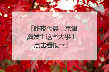 昨夜今晨，京津冀发生这些大事！点击看报→