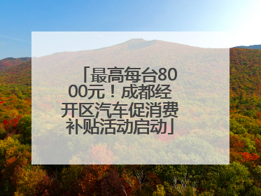 最高每台8000元！成都经开区汽车促消费补贴活动启动