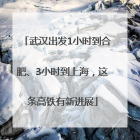 武汉出发1小时到合肥、3小时到上海，这条高铁有新进展