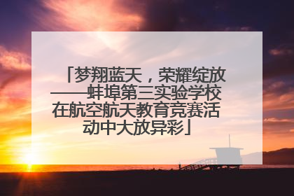 梦翔蓝天，荣耀绽放——蚌埠第三实验学校在航空航天教育竞赛活动中大放异彩
