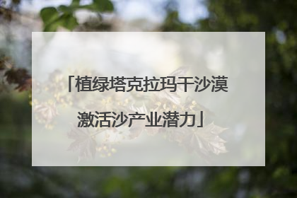 植绿塔克拉玛干沙漠 激活沙产业潜力