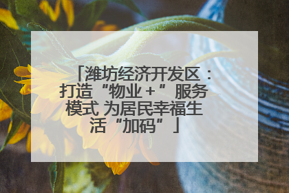 潍坊经济开发区：打造“物业＋”服务模式 为居民幸福生活“加码”