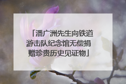 潘广洲先生向铁道游击队纪念馆无偿捐赠珍贵历史见证物