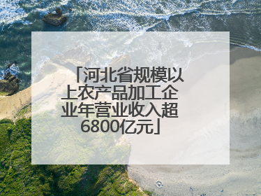 河北省规模以上农产品加工企业年营业收入超6800亿元
