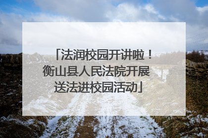 法润校园开讲啦！衡山县人民法院开展 送法进校园活动
