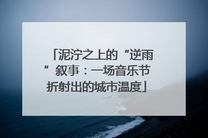 泥泞之上的“逆雨”叙事：一场音乐节折射出的城市温度