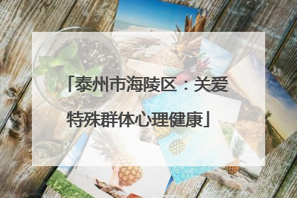 泰州市海陵区：关爱特殊群体心理健康