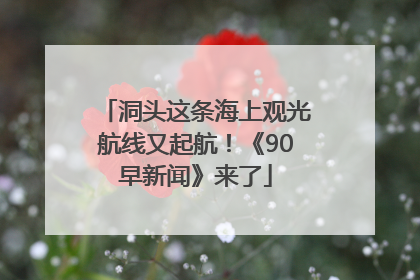 洞头这条海上观光航线又起航！《90早新闻》来了
