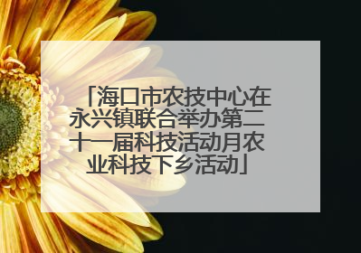 海口市农技中心在永兴镇联合举办第二十一届科技活动月农业科技下乡活动