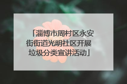 淄博市周村区永安街街道光明社区开展垃圾分类宣讲活动