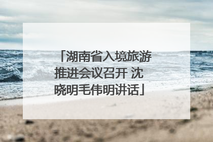 湖南省入境旅游推进会议召开 沈晓明毛伟明讲话