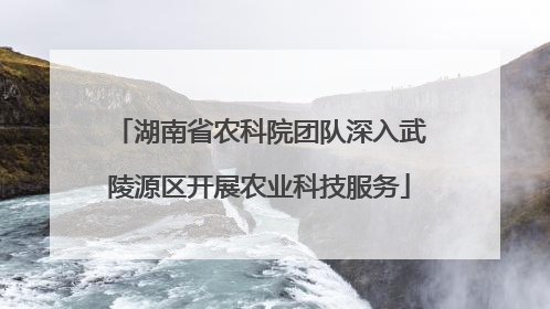湖南省农科院团队深入武陵源区开展农业科技服务