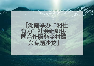 湖南举办“湘社有为”社会组织协同合作服务乡村振兴专题沙龙