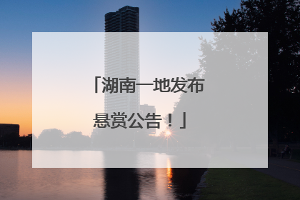 湖南一地发布悬赏公告！