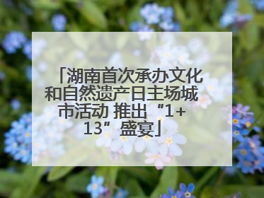 湖南首次承办文化和自然遗产日主场城市活动 推出“1+13”盛宴