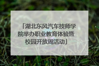 湖北东风汽车技师学院举办职业教育体验暨校园开放周活动