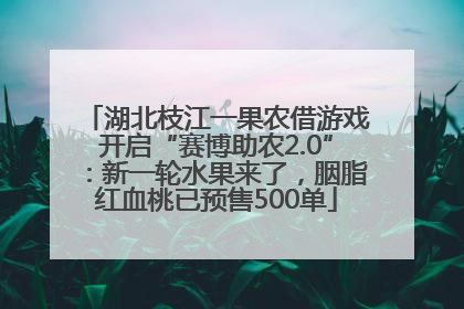 湖北枝江一果农借游戏开启“赛博助农2.0”：新一轮水果来了，胭脂红血桃已预售500单