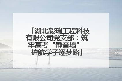 湖北毅瑞工程科技有限公司党支部：筑牢高考“静音墙” 护航学子逐梦路