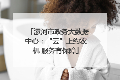 漯河市政务大数据中心：“云”上约农机 服务有保障