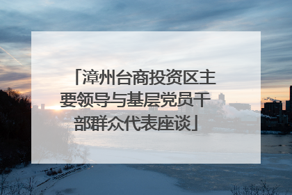 漳州台商投资区主要领导与基层党员干部群众代表座谈