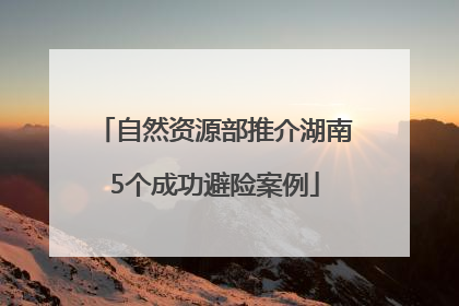 自然资源部推介湖南5个成功避险案例