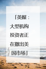 英媒：大型机构投资者正在撤出美国市场