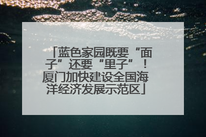 蓝色家园既要“面子”还要“里子”！厦门加快建设全国海洋经济发展示范区