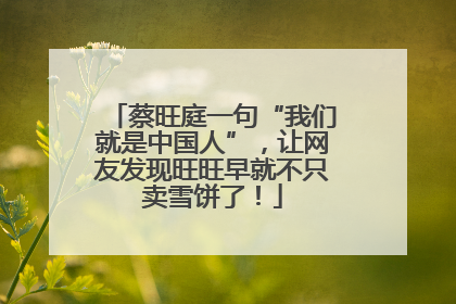 蔡旺庭一句“我们就是中国人”，让网友发现旺旺早就不只卖雪饼了！