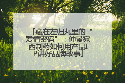 藏在左归丸里的“爱情密码”：仲景宛西制药如何用产品IP讲好品牌故事