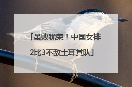 虽败犹荣！中国女排2比3不敌土耳其队