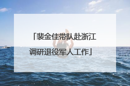 裴金佳带队赴浙江调研退役军人工作