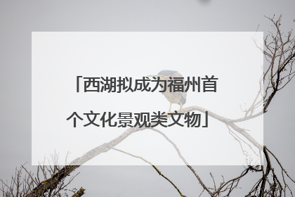 西湖拟成为福州首个文化景观类文物
