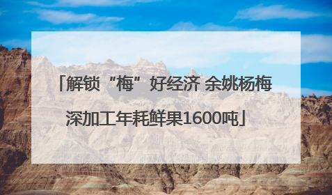 解锁“梅”好经济 余姚杨梅深加工年耗鲜果1600吨