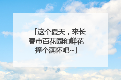 这个夏天，来长春市百花园和鲜花撞个满怀吧~