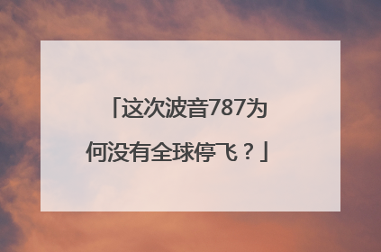 这次波音787为何没有全球停飞？