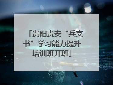 贵阳贵安“兵支书”学习能力提升培训班开班