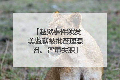 越狱事件频发 美监狱被批管理混乱、严重失职